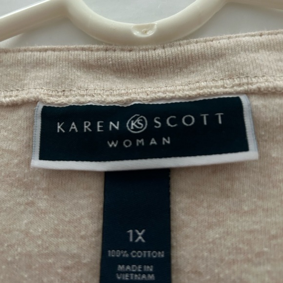 GIRAFFE THEMED KAREN SCOTT TOP SIZE 1X - Picture 3 of 5